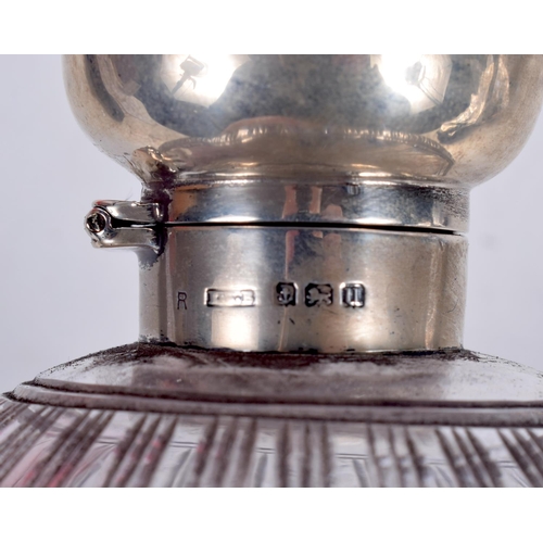 1496 - AN ANTIQUE SILVER AND TORTOISESHELL SCENT BOTTLE. 338 grams overall. Birmingham 1919. 11cm x 9 cm.