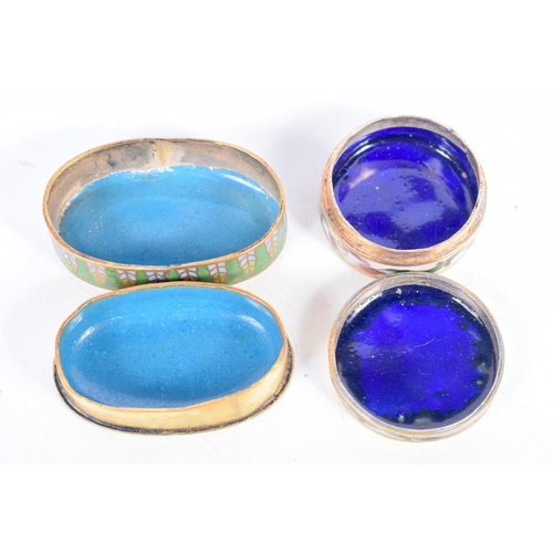 1541 - TWO CLOISONNE BOXES.  Largest 1.4cm x 2.8 cm x 4.7cm (2)