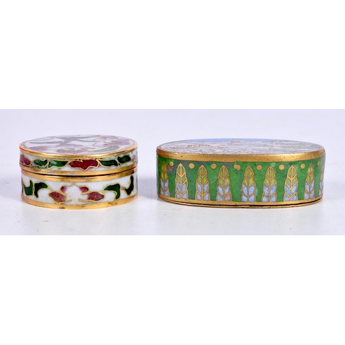 1541 - TWO CLOISONNE BOXES.  Largest 1.4cm x 2.8 cm x 4.7cm (2)