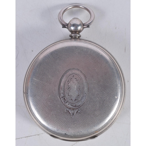 1571 - A SILVER POCKET WATCH. London 1869. 119 grams overall. 5 cm wide.