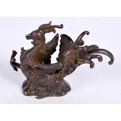 1604 - A JAPANESE BRONZE BEAST OKIMONO. 214 grams. 9 cm x 6 cm.