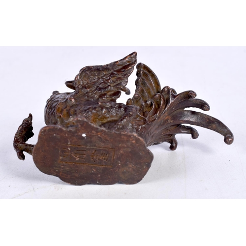 1604 - A JAPANESE BRONZE BEAST OKIMONO. 214 grams. 9 cm x 6 cm.