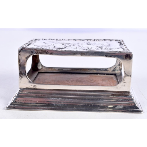 1606 - AN EDWARDIAN SILVER MATCHBOX HOLDER. 68.5 grams. Birmingham 1902. 9 cm x 6.75 cm.