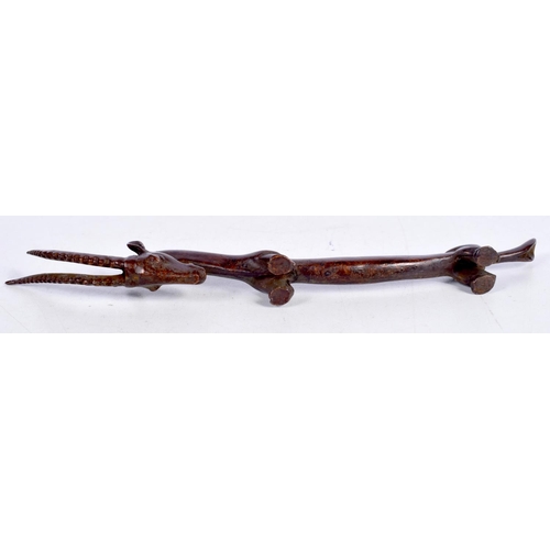 1620 - A JAPANESE BRONZE IBEX. 121 grams. 19.5 cm long.