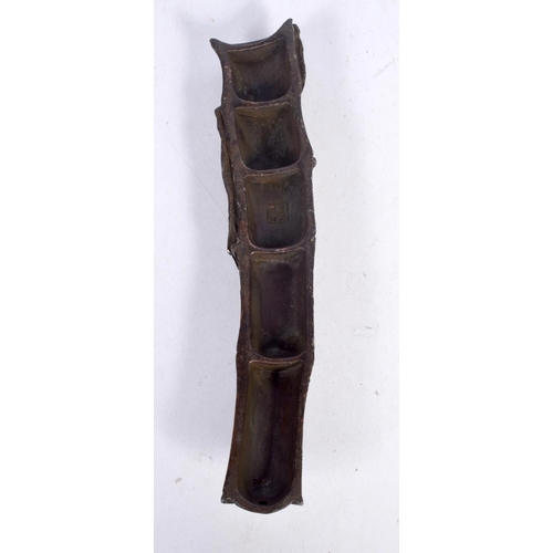 1681 - A JAPANESE BRONZE BAMBOO OKIMONO. 167 grams. 17 cm long.