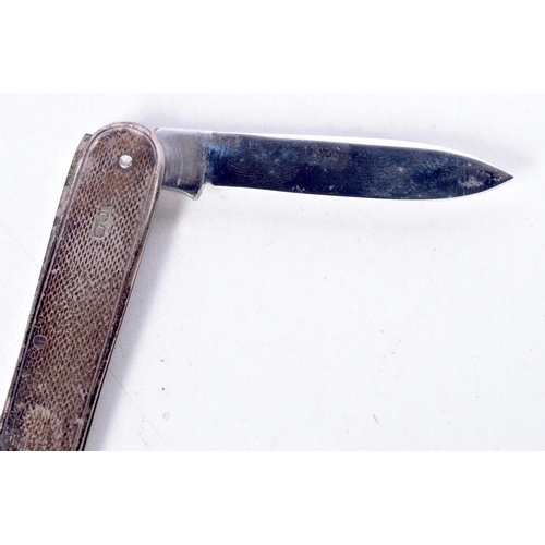 1711 - A 1960S SILVER COMBINATION LETTER OPENER PEN KNIFE. Sheffield 1960. 29 cm long extended.