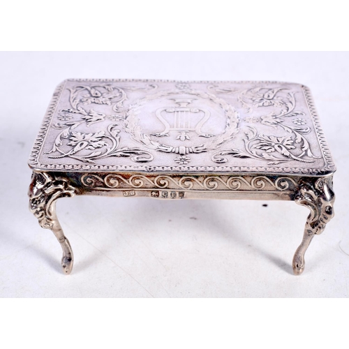 1731 - A LATE VICTORIAN SILVER TABLE. London 1898. 42 grams. 7cm x 5 cm.