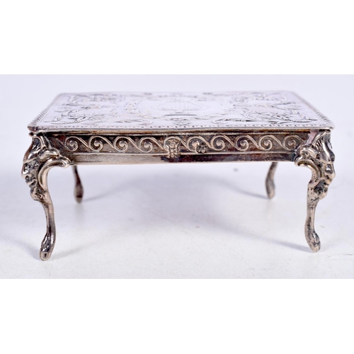 1731 - A LATE VICTORIAN SILVER TABLE. London 1898. 42 grams. 7cm x 5 cm.