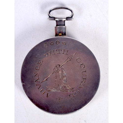 1732 - AN EARLY 19TH CENTURY DOLLAND SILVER COMPASS. 71 grams overall. London 1808. 7.25 cm wide.