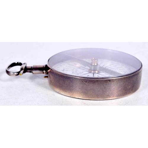 1732 - AN EARLY 19TH CENTURY DOLLAND SILVER COMPASS. 71 grams overall. London 1808. 7.25 cm wide.