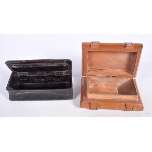 1755 - TWO ANTIQUE SNUFF BOXES. 5.5 cm x 4 cm. (2)