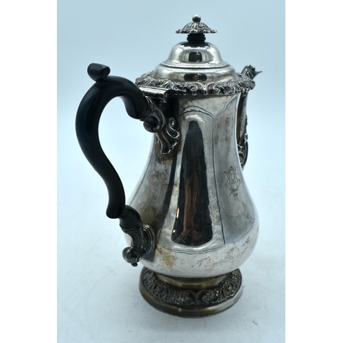 1779 - AN ANTIQUE OLD SHEFFIELD PLATED COFFEE POT. 1082 grams. 27 cm x 22cm.