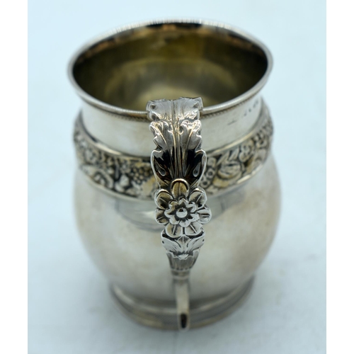 1800 - AN ANTIQUE SILVER MUG. London 1817. 202 grams. 11cm x 10 cm.