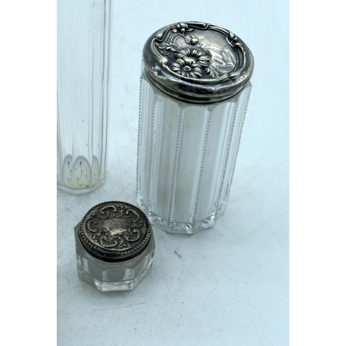 1817 - SILVER TOPPED JARS. (7)