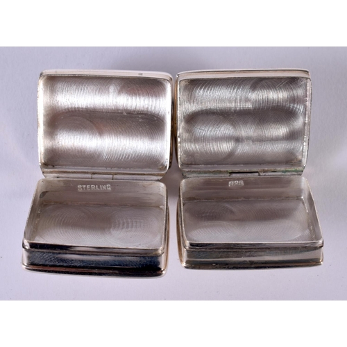 1853 - TWO SILVER PILL BOXES.  Stamped 925 and Sterling, 3.1cm x 2.6 cm x 1.2 cm, total weight 37.7g (2)