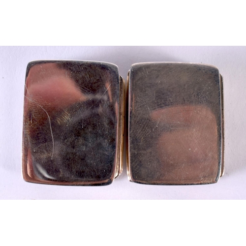 1853 - TWO SILVER PILL BOXES.  Stamped 925 and Sterling, 3.1cm x 2.6 cm x 1.2 cm, total weight 37.7g (2)