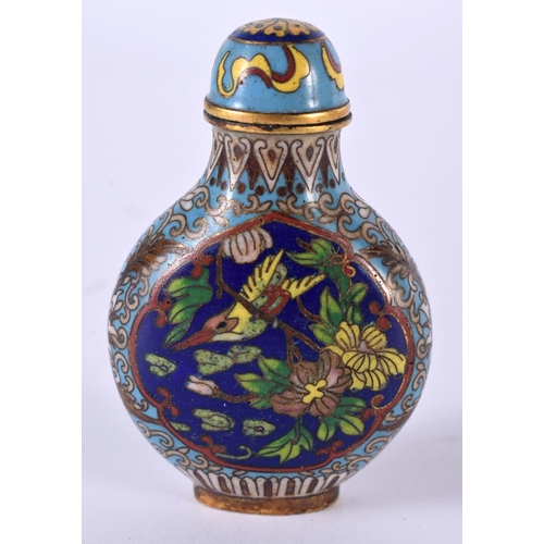 1861 - A JAPANESE CLOISONNE SNUFF BOTTLE.  6.6 cm x 3.3cm x 2.5cm, weight 60g