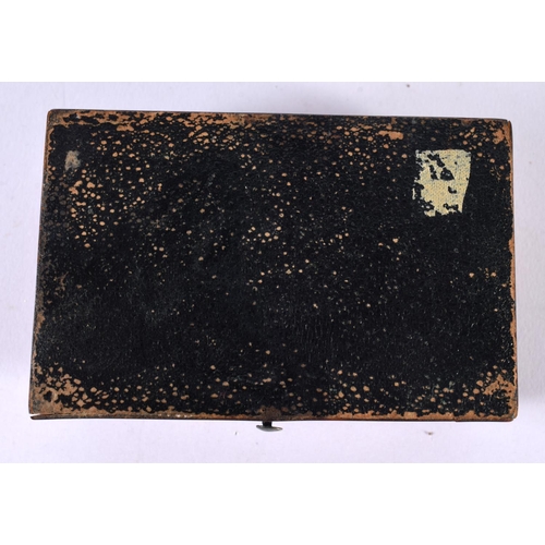 1893 - A FAUX TORTOISESHELL BOX.  9cm x 5.9cm x 3.5cm, weight 41g