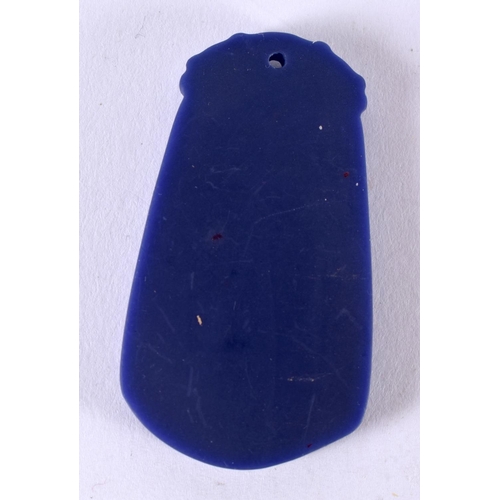 1905 - A LAPIS GUANYIN PENDANT.  8 cm x 5cm x 0.5cm, weight 12.6g