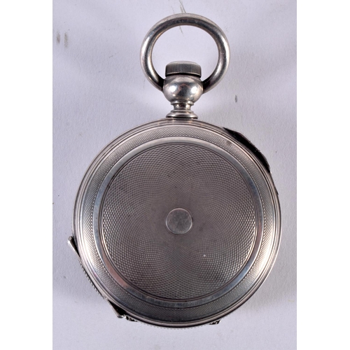 1916 - A SILVER CASED HUNTER POCKET WATCH.  Stamped Coin, 5.5cm diameter, weight 150g, working