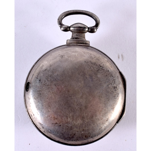 1918 - A SILVER CASED VERGE POCKET WATCH BY D D NEVEREN OF LONDON. 5.5cm dial, weight 115g, not working