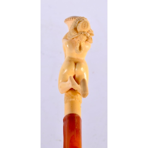 1953 - AN ANTIQUE MEERSCHAUM NUDE PIPE. 20 grams. 13 cm x 5 cm.