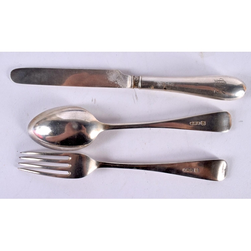 1962 - A SILVER CHRISTENING SET. 125 grams. (3)