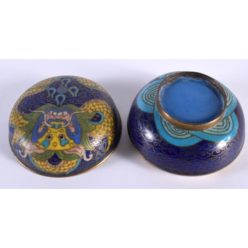 2001 - A SMALLER 19TH CENTURY CHINESE CLOISONNE ENAMEL DRAGON BOX AND COVER Qing, decorated with a five cla... 