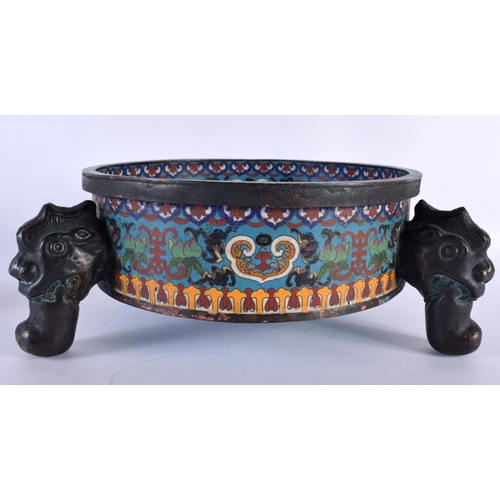 2042 - A VERY LARGE EARLY 20TH CENTURY CHINESE CLOISONNE ENAMEL CENSER Late Qing/Republic, decorated with b... 