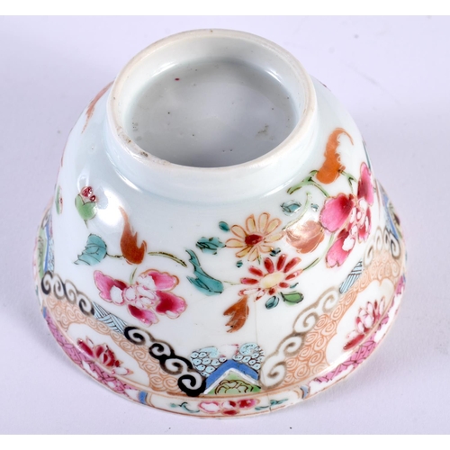 2054 - AN 18TH CENTURY CHINESE EXPORT FAMILLE ROSE BOWL Qianlong. 9 cm diameter.