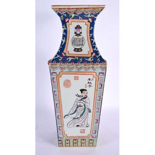 2134 - A LARGE CHINESE REPUBLICAN PERIOD FAMILLE ROSE PORCELAIN VASE painted with figures and panels of cal... 