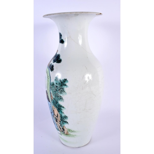 2164 - A LATE 19TH CENTURY CHINESE FAMILLE ROSE PORCELAIN VASE Guangxu, painted with figures in landscapes.... 