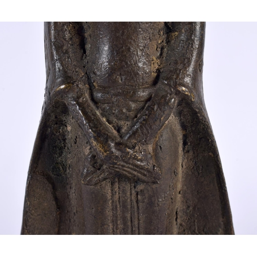 2192 - A 17TH/18TH CENTURY SOUTH EAST ASIAN BRONZE FIGURE OF A BUDDHA modelled with hands clasped. 22cm hig... 