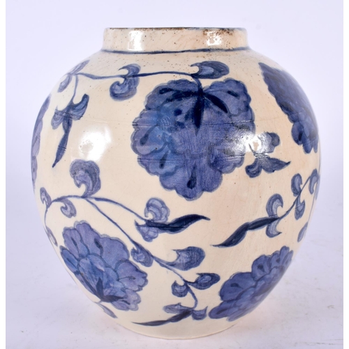 2216 - Etusko (20th Century) Japanese, Studio Pottery, Ming style jarlet. 15cm x 12 cm.