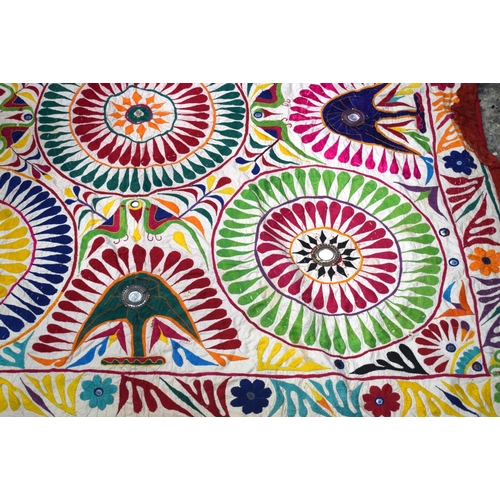 3805 - A large Ragistani embroidered fabric 184 x 184 cm.