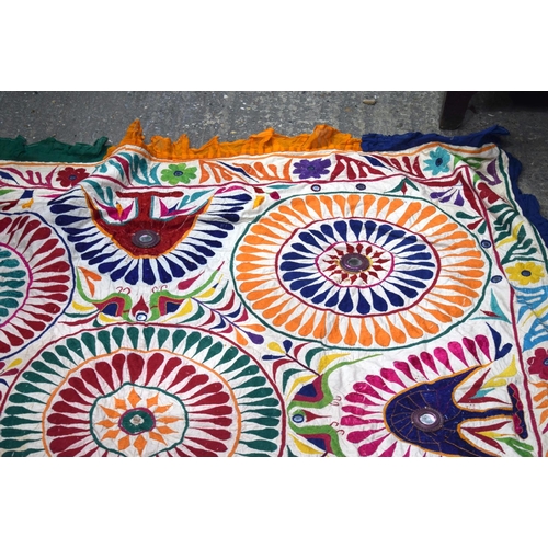 3805 - A large Ragistani embroidered fabric 184 x 184 cm.