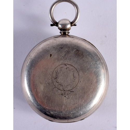 163 - A VICTORIAN SILVER POCKET WATCH. London 1881. 175.9 grams overall. 5.5 cm diameter.