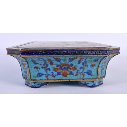 208 - A FINE 18TH/19TH CENTURY CHINESE CANTON ENAMEL CENSER Qianlong/Jiaqing, painted with stylised flower... 