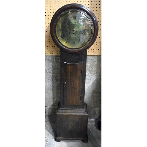 25C - AN 18TH/19TH CENTURY ENGLISH WEBSTER OF LONDON OAK CASED CLOCK the large brass circular dial engrave... 