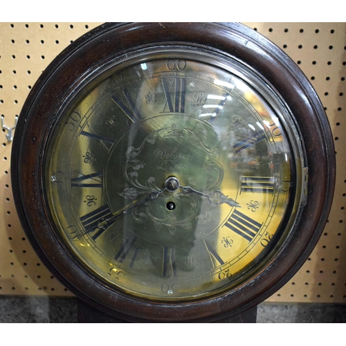 25C - AN 18TH/19TH CENTURY ENGLISH WEBSTER OF LONDON OAK CASED CLOCK the large brass circular dial engrave... 