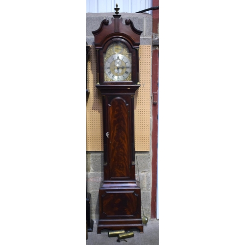 25G - A GOOD GEORGE III ENGLISH MAHOGANY LONGCASE CLOCK by Francis Perigal of London. 245 cm x 45 cm, dial... 