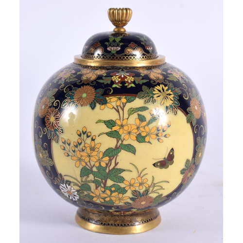 31 - A FINE LATE 19TH CENTURY JAPANESE MEIJI PERIOD CLOISONNE ENAMEL JAR AND COVER by Namikawa Yasuyuki, ... 