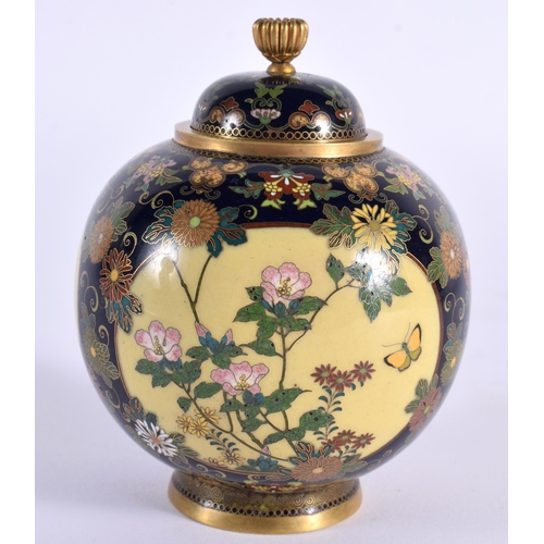 31 - A FINE LATE 19TH CENTURY JAPANESE MEIJI PERIOD CLOISONNE ENAMEL JAR AND COVER by Namikawa Yasuyuki, ... 