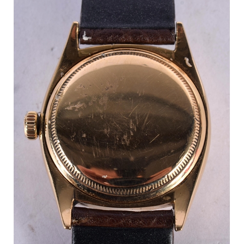 606 - GOLD ROLEX OYSTER PERPETUAL DATEJUST WRIST WATCH CIRCA 1969.  Working. 3.5 cm wide inc winder. Seria... 
