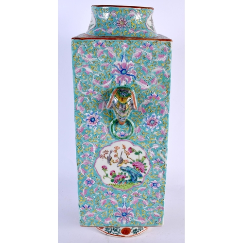 6 - A LARGE 19TH CENTURY CHINESE FAMILLE ROSE STRAITS PORCELAIN KONG VASE Qing, painted with birds of pa... 