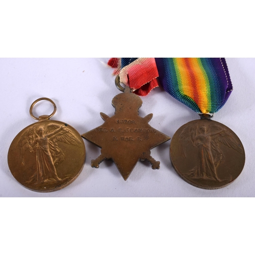 1316 - 3 x World War 1 Medals, A 1914-15 Stal awarded to  Pte Pearson,  2 x Victory  Medals awarded to 6681... 