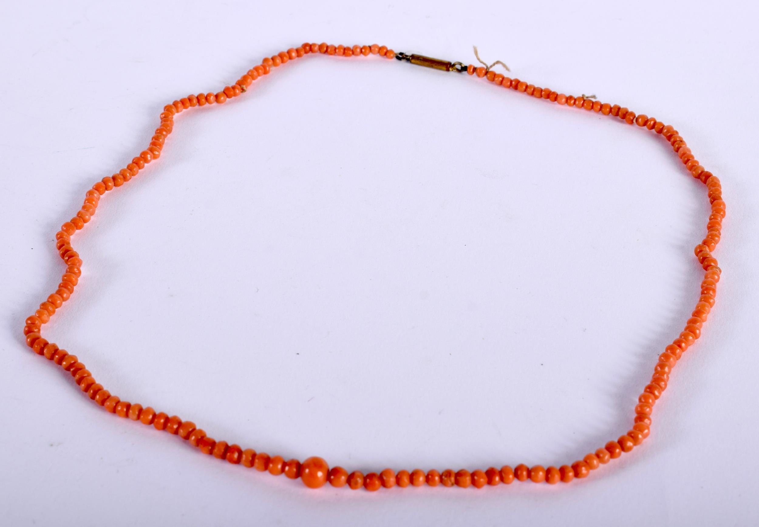 A Coral Necklace, Length 48c,, weight 7.3g