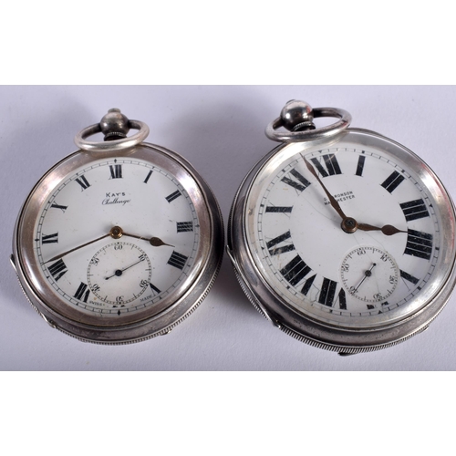 Eight Antique Silver Pocket Watches. Hallmarks include Birmingham 1945