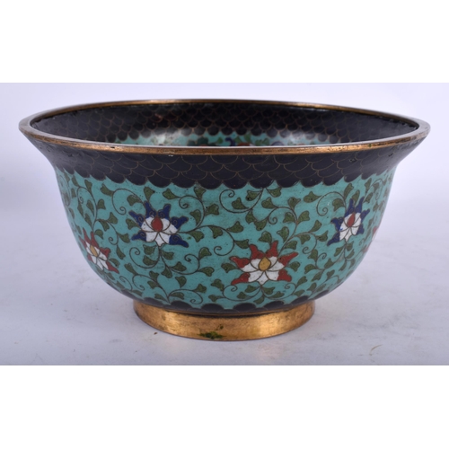 106 - A CHINESE QING DYNASTY CLOISONNE ENAMEL BOWL Ming style, the interior decorative with a beast, the o... 