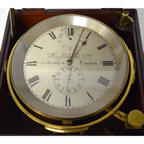 135 - A RARE LARGE EARLY 19TH CENTURY PERCY EDWARDS OF LONDON EIGHT DAY CHRONOMETER with large silvered di... 